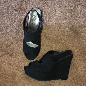 Black Wedged heels